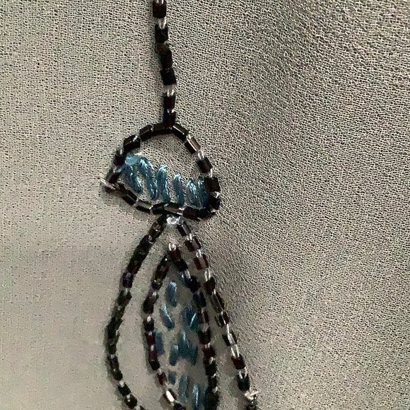 FREE PEOPLE CELESTIAL BEADED FRINGE FLAPPER BOHO V NECK DRESS WOMEN’S Sz M - Picture 11 of 16